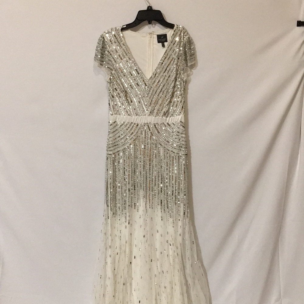 Ivory Adrianna Papell Evening Gown